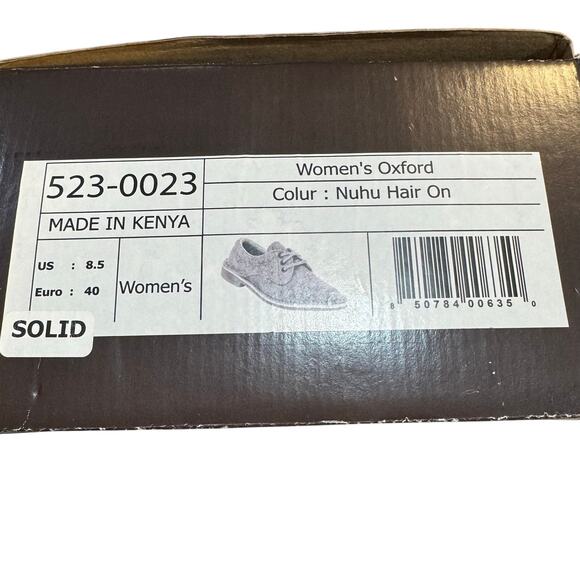 Uwezo Women's Tan Nuhu Hair On Oxfords Size 8.5 In Original Box - Picture 9 of 9